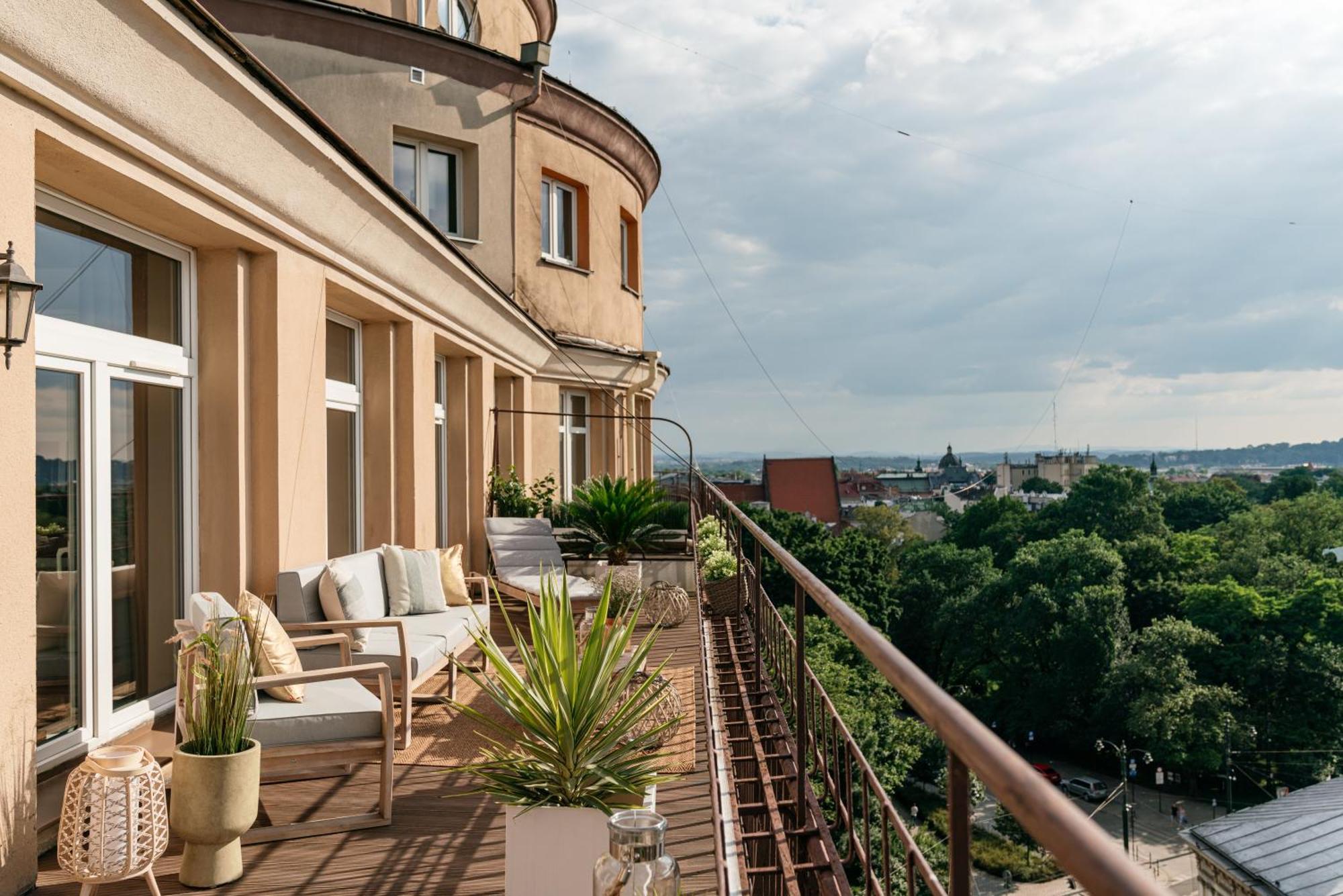 Ferienwohnung Penthouse Panorama - Loftaffair Krakau Exterior foto