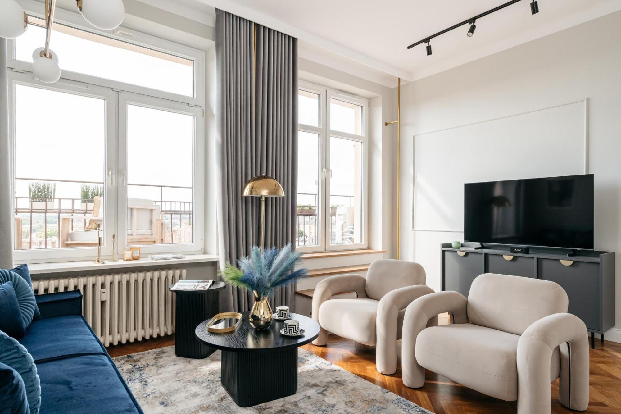 Ferienwohnung Penthouse Panorama - Loftaffair Krakau Exterior foto